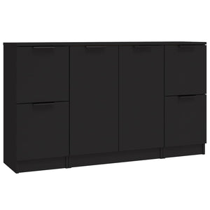 vidaXL Sideboards 3 pcs Black Engineered Wood