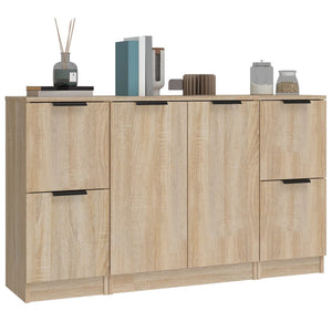 vidaXL Sideboards 3 pcs Sonoma Oak Engineered Wood