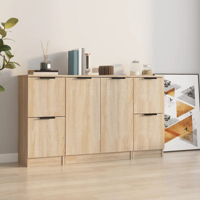 vidaXL Sideboards 3 pcs Sonoma Oak Engineered Wood