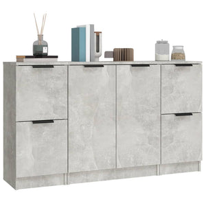 vidaXL Sideboards 3 pcs Concrete Grey Engineered Wood