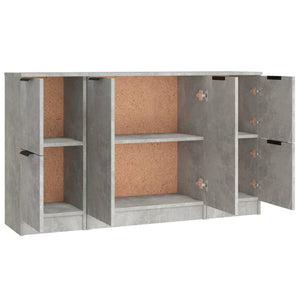 vidaXL Sideboards 3 pcs Concrete Grey Engineered Wood