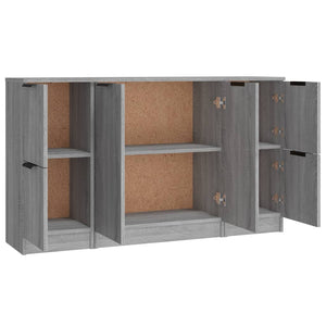 vidaXL Sideboards 3 pcs Grey Sonoma Engineered Wood