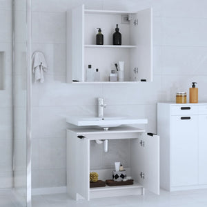 vidaXL 2 Piece Bathroom Cabinet Set White Engineered Wood