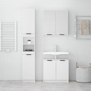 vidaXL 3 Piece Bathroom Cabinet Set White Engineered Wood