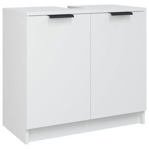 vidaXL 3 Piece Bathroom Cabinet Set White Engineered Wood