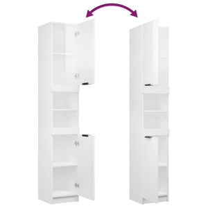 vidaXL 3 Piece Bathroom Cabinet Set High Gloss White Engineered Wood