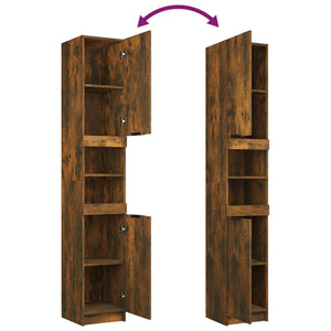 vidaXL 3 Piece Bathroom Cabinet Set Smoked Oak Engineered Wood