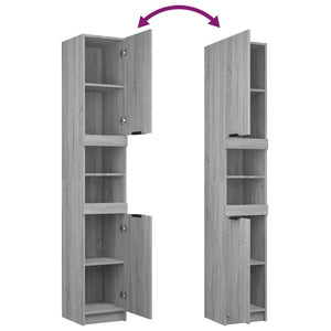 vidaXL 3 Piece Bathroom Cabinet Set Grey Sonoma Engineered Wood