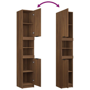 vidaXL 3 Piece Bathroom Cabinet Set Brown Oak Engineered Wood