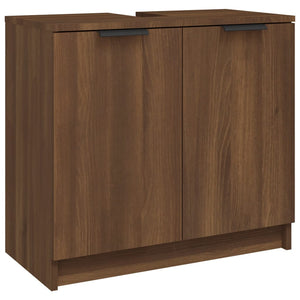 vidaXL 3 Piece Bathroom Cabinet Set Brown Oak Engineered Wood