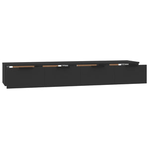 vidaXL Wall Cabinets 2 pcs Black 68x30x20 cm Engineered Wood