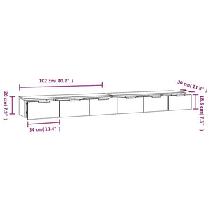 vidaXL Wall Cabinets 2 pcs Brown Oak 102x30x20 cm Engineered Wood