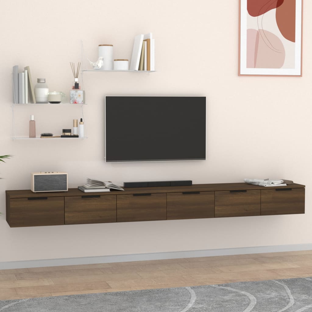 vidaXL Wall Cabinets 2 pcs Brown Oak 102x30x20 cm Engineered Wood