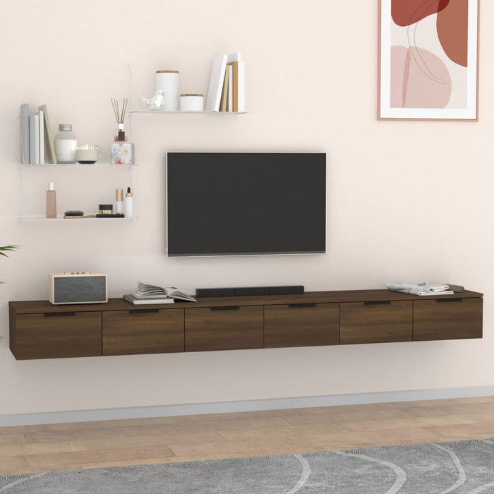 vidaXL Wall Cabinets 2 pcs Brown Oak 102x30x20 cm Engineered Wood