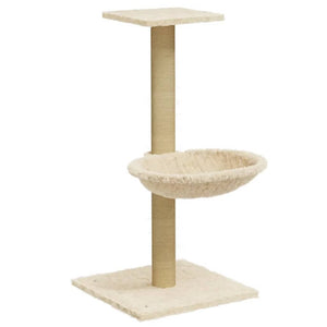 vidaXL Cat Tree with Sisal Scratching Post Cream 74 cm