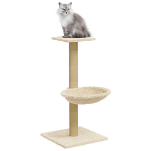 vidaXL Cat Tree with Sisal Scratching Post Cream 74 cm