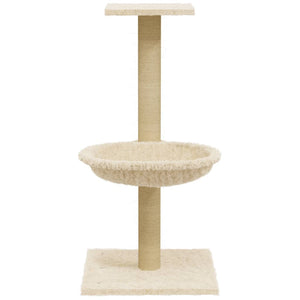 vidaXL Cat Tree with Sisal Scratching Post Cream 74 cm