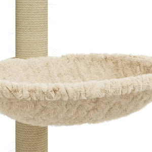 vidaXL Cat Tree with Sisal Scratching Post Cream 74 cm