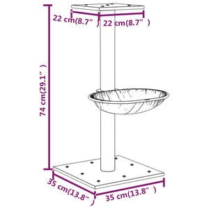 vidaXL Cat Tree with Sisal Scratching Post Cream 74 cm