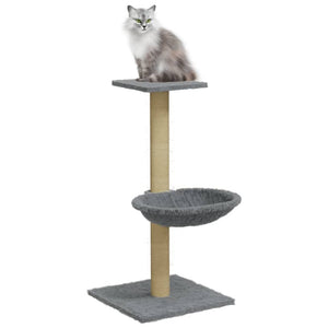 vidaXL Cat Tree with Sisal Scratching Post Light Grey 74 cm