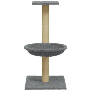 vidaXL Cat Tree with Sisal Scratching Post Light Grey 74 cm