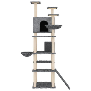 vidaXL Cat Tree with Sisal Scratching Posts Dark Grey 191 cm