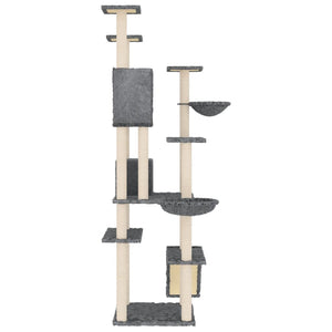 vidaXL Cat Tree with Sisal Scratching Posts Dark Grey 191 cm