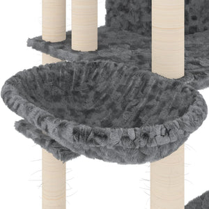 vidaXL Cat Tree with Sisal Scratching Posts Dark Grey 191 cm