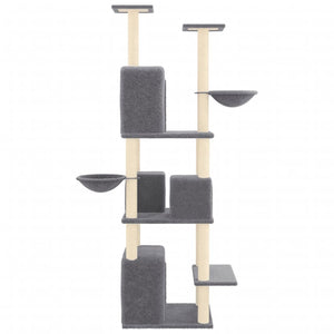 vidaXL Cat Tree with Sisal Scratching Posts Dark Grey 180 cm