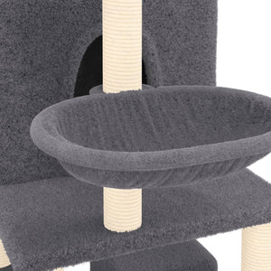 vidaXL Cat Tree with Sisal Scratching Posts Dark Grey 180 cm