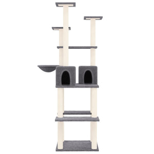 vidaXL Cat Tree with Sisal Scratching Posts Dark Grey 167 cm