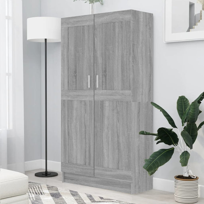 vidaXL Book Cabinet Grey Sonoma 82.5x30.5x150 cm Engineered Wood