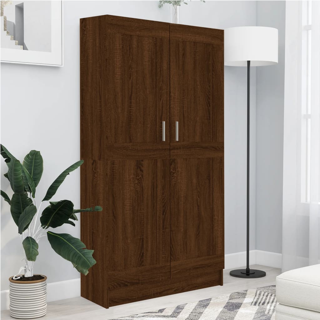 vidaXL Book Cabinet Brown Oak 82.5x30.5x150 cm Engineered Wood