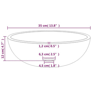 vidaXL Basin Tempered Glass 35x12 cm Frosted