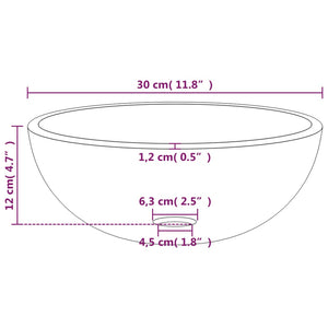 vidaXL Basin Tempered Glass 30x12 cm Frosted