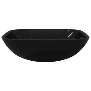 vidaXL Basin Glass 42x42x14 cm Black