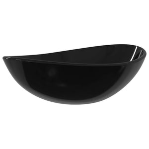 vidaXL Basin Tempered Glass 54.5x35x15.5 cm Black