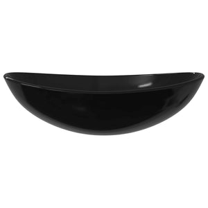 vidaXL Basin Tempered Glass 54.5x35x15.5 cm Black