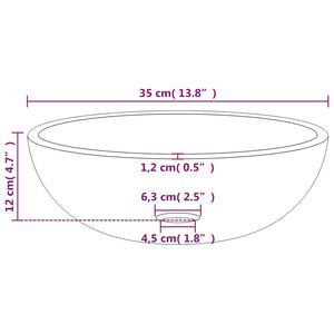 vidaXL Basin Tempered Glass 35x12 cm White