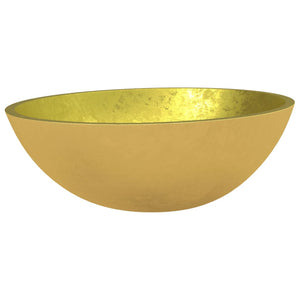 vidaXL Basin Glass 50x37x14 cm Gold