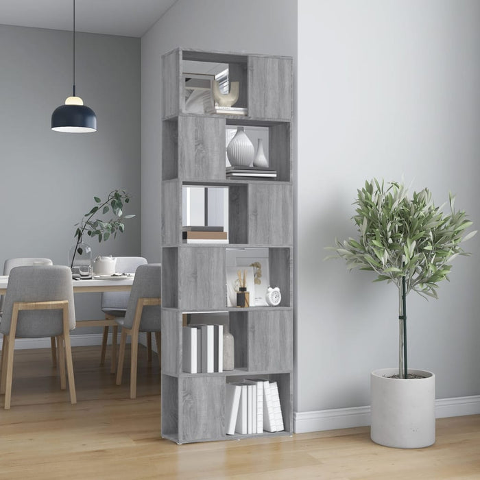 vidaXL Book Cabinet/Room Divider Grey Sonoma 60x24x186 cm