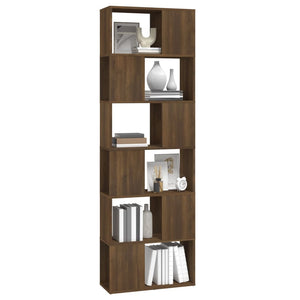 vidaXL Book Cabinet/Room Divider Brown Oak 60x24x186 cm