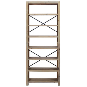 vidaXL 7-Tier Bookcase 80x30x200 cm Solid Wood Acacia