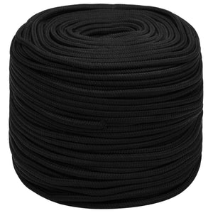 vidaXL Work Rope Black 8 mm 100 m Polyester