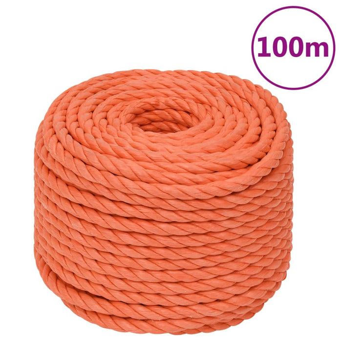 vidaXL Work Rope Orange 20 mm 100 m Polypropylene