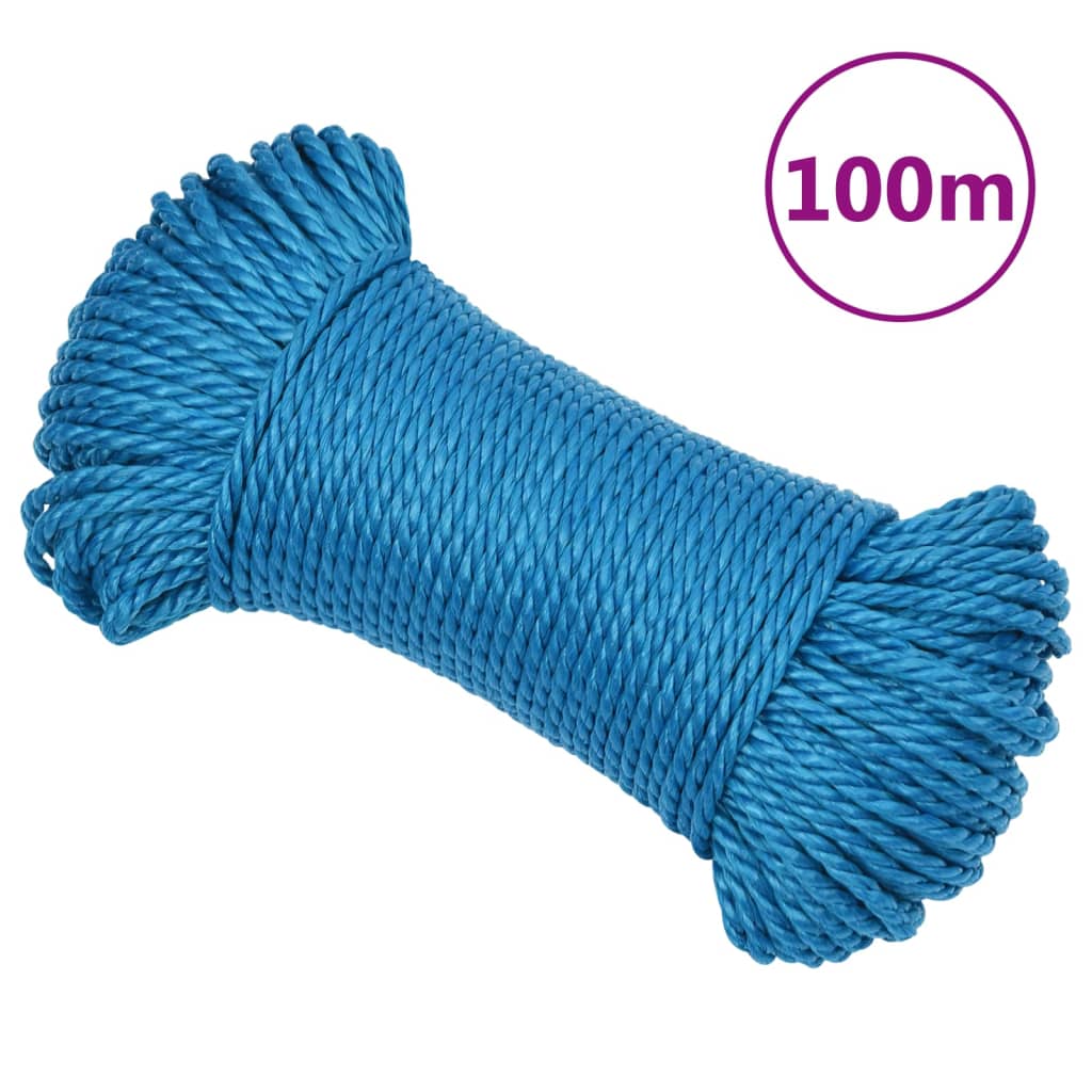 vidaXL Work Rope Blue 3 mm 100 m Polypropylene