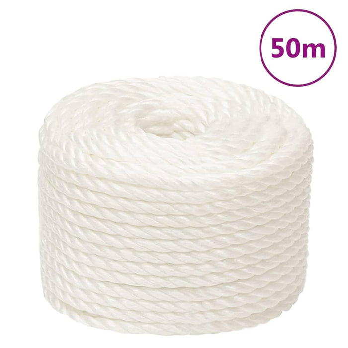 vidaXL Work Rope White 14 mm 50 m Polypropylene