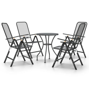 vidaXL 5 Piece Garden Dining Set Expanded Metal Mesh Anthracite