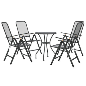 vidaXL 5 Piece Garden Dining Set Expanded Metal Mesh Anthracite