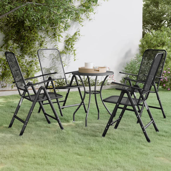 vidaXL 5 Piece Garden Dining Set Expanded Metal Mesh Anthracite